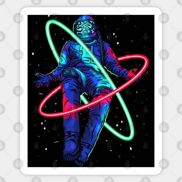 Astronaut Outer Space Galaxy Glowing Universe Astrophysics Streetwear Astronaut Sticker 1041